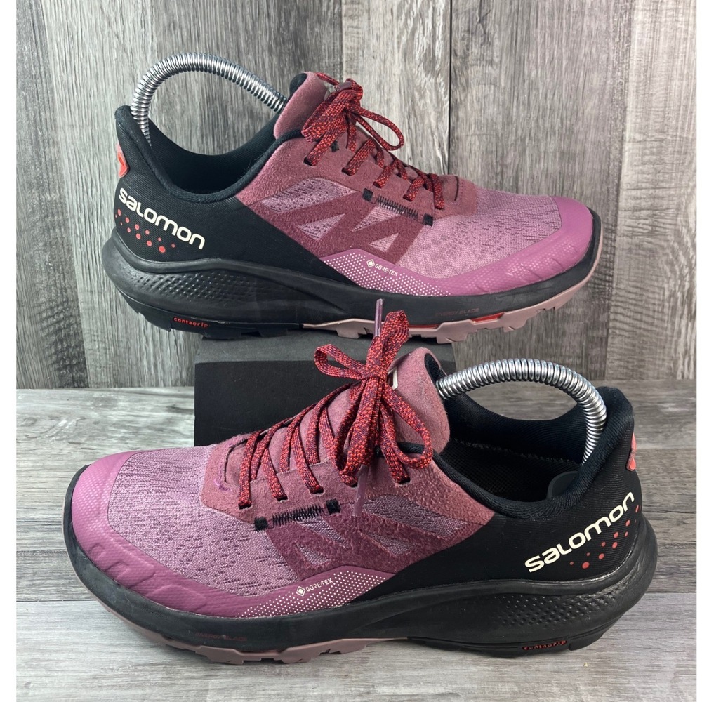Salomon Outpulse GTX Womens 7 Hiking Shoes Gore-Tex Pink Black 416897